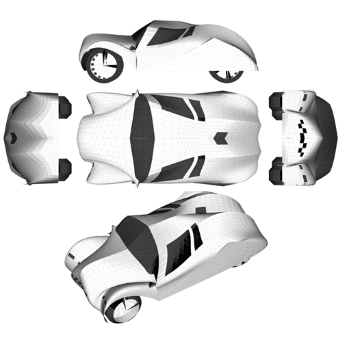 Generative Design of Cars by C.Soddu. variation 3